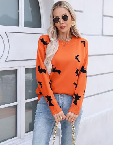 Image of Womens Cute Heart Sweater Crew Neck Long Sleeve Pullover Valentines Sweater