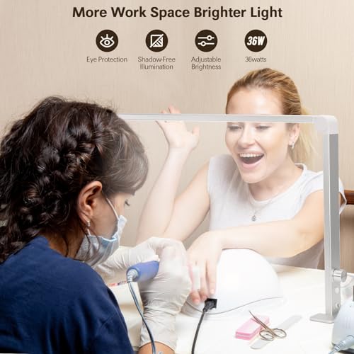 HomdMarket Half Moon Lamp 32inch Square Foldable Nail Desk Lamp 3000K-6000K Dimmable Nail Light for Desk 36W LED Nail Tech Lamp - Image 3