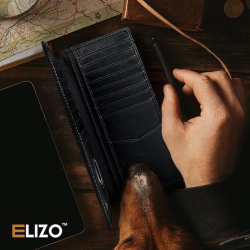 Image of Genuine Leather Long Wallet for Men - Western Bifold Wallet, Crocodile