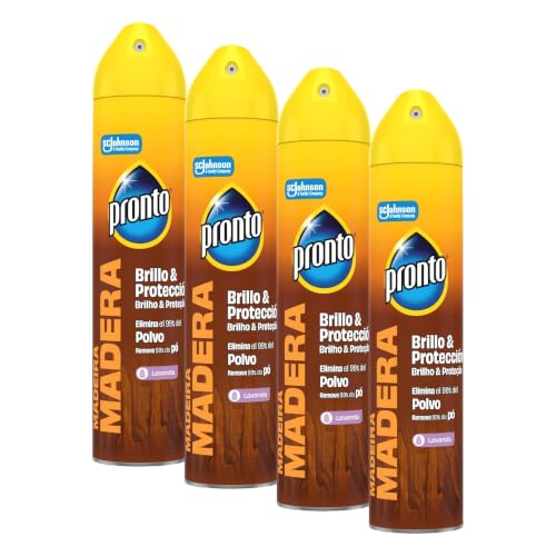 Pronto Classic Limpiador de Madera Lavanda, elimina el polvo y las huellas, aporta brillo y refrescante aroma, 250 ml (Paquete de 4)