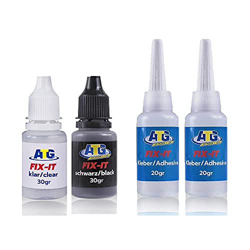 Pegamentos Fuertes ATG Autozubehör-Teile-Gerl Fix It Super pegamento extra fuerte, pegamento para plástico, vidrio, porcelana, metal y madera,...