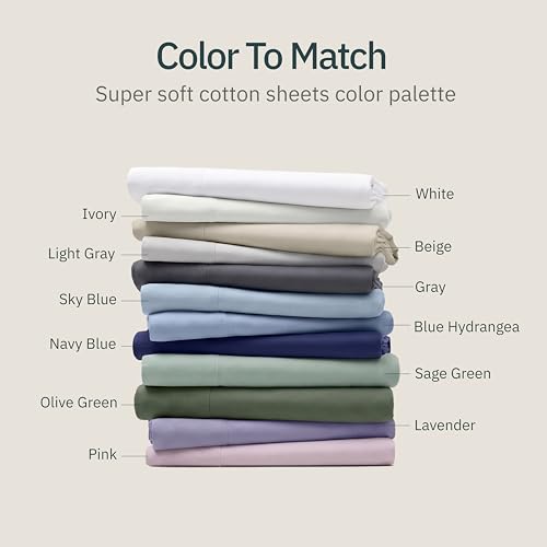 Image of California Design Den Super Soft 100% Cotton Twin Sheets Set - 3 Pcs - Durable Sheets, Easy Fit, Lightweight & Breathable, Suitable for Hot Sleepers & All Seasons, Minimal Wrinkles - Beige