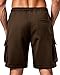 A WATERWANG Men's Cargo Sweat Shorts Casual Drawstring Elastic Waist Workout Athletic Jogger Gym Shorts with 5 Pockets Brown XL
