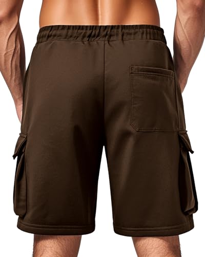 Image of Men's Cargo Sweat Shorts Casual Workout Athletic Jogger Gym SweatShorts