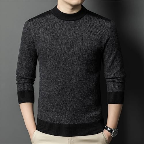 Men's Thickened Slim Fit Knitted Pullover Round Neck Long Sleeve Casual Street Warm Sweater4