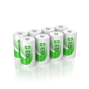 EBL Rechargeable C Batteries 5000mAh Ni-MH C Size Battery, Pack of 8