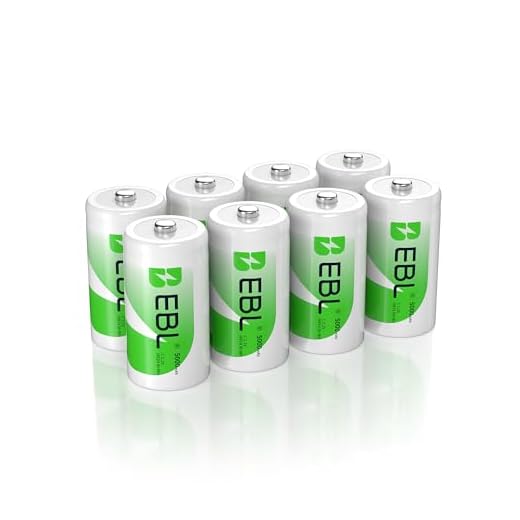 EBL Rechargeable C Batteries 5000mAh Ni-MH C Size Battery, Pack of 8
