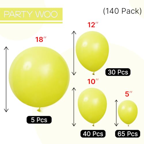 Image of PartyWoo Lime Green Balloons 140pcs Different Sizes Pack of 18 12 10 5 Inch Light Pastel Kelly Green Balloons for Baby Shower Wedding Spring Forest Theme Birthday Tea Party Decorations Green-Y8