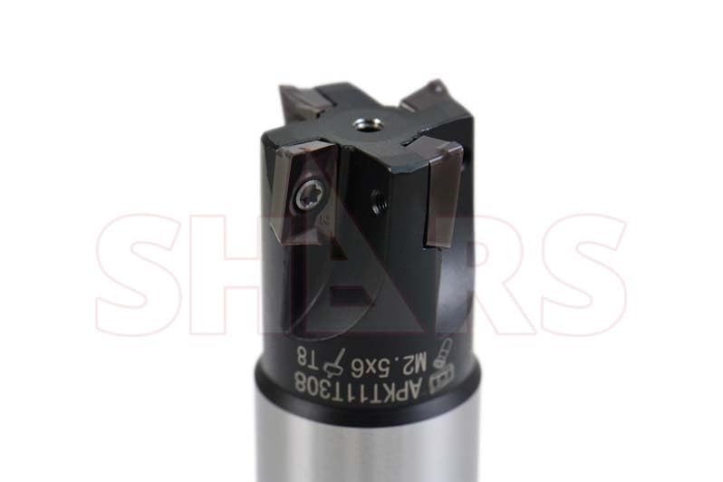 Image of SHARS 1 inch 90 Degree Square Shoulder Indexable End Mill with 4 PCS APKT 11T308 Inserts 404-2410W+404-6540(4) P[