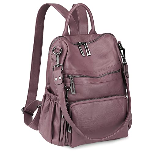 Image of Uromee Travel Backpack Purse for Women Vegan Leather Ladies Fashion Tassel Shoulder Bag Convertible