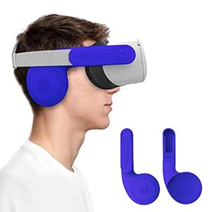 AMVR Silikon-Ohrenschützer, für Quest 2 VR-Headset, mit verbessertem Headset-Sound, Zubehör Kopfhörer-Verlängerungsabdeckung (Blue)