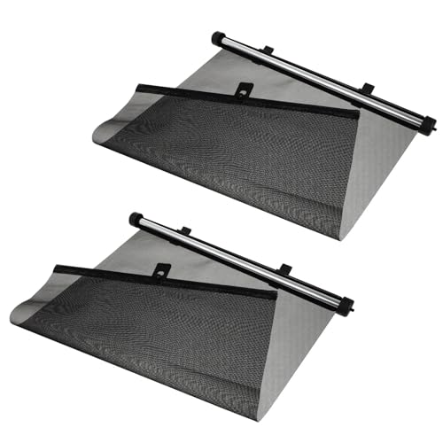 GRIRIW Stores Enrouleurs pour Voiture Pare-Soleil Automatique 2 Pièces en PU et Aluminium Protection Solaire Fenêtre Latérale Arrière Anti-brûlure