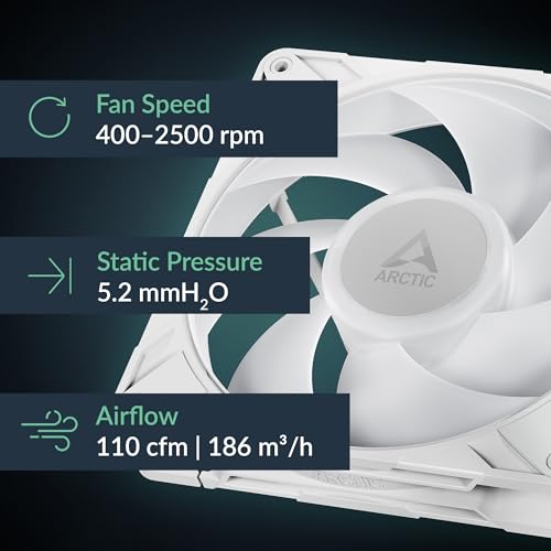 Image of ARCTIC P14 Pro A-RGB (White) - Powerful Premium Fan, 140 mm PWM Fan with Y-Cable Splitte, 400-2500 RPM, 0 RPM <5% PWM, 5V Digital RGB, Fluid Dynamic Bearing - White