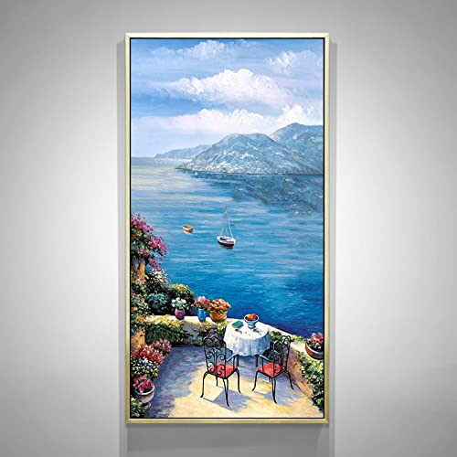 Peinture à l'huile méditerranéenne pour embellir un porche et une allée
