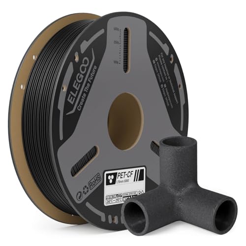 Image of ELEGOO PET-CF Filament 1.75mm Black 0.5KG, High Stiffness & Heat-Resistant Carbon Fiber PET 3D Printer Filament, Stable Printing & Moisture Resistant, 500g Spool