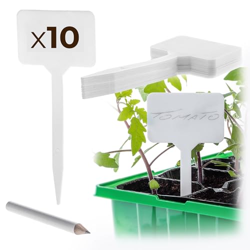 KADAX Lot de 10 étiquettes en plastique pour plantes - Résistantes aux intempéries - Étiquettes pour plantes - Étiquettes de jardin - Étiquettes pour plantes - Étiquettes pour herbes aromatiques