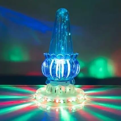 DEEDECORWAVE Christmas Colorful Bar Decoration Autorotation LED Stage Disco Light Golden Base Pineapple Fountain Rotating Buddha lamp Water Dancing showpices 11 Inch