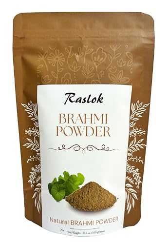 Raslok Pure Brahmi Powder | Bacopa Powder | Promotes Hair Growth (3.52 oz.)