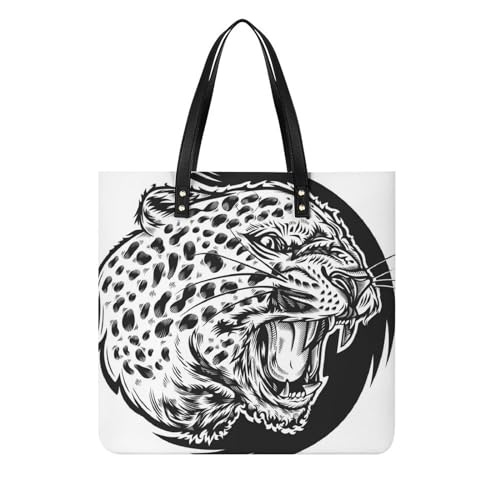Tote bag pour voyage léopard noir et blanc | Le sac à bandoulière idéal des escapades urbaines