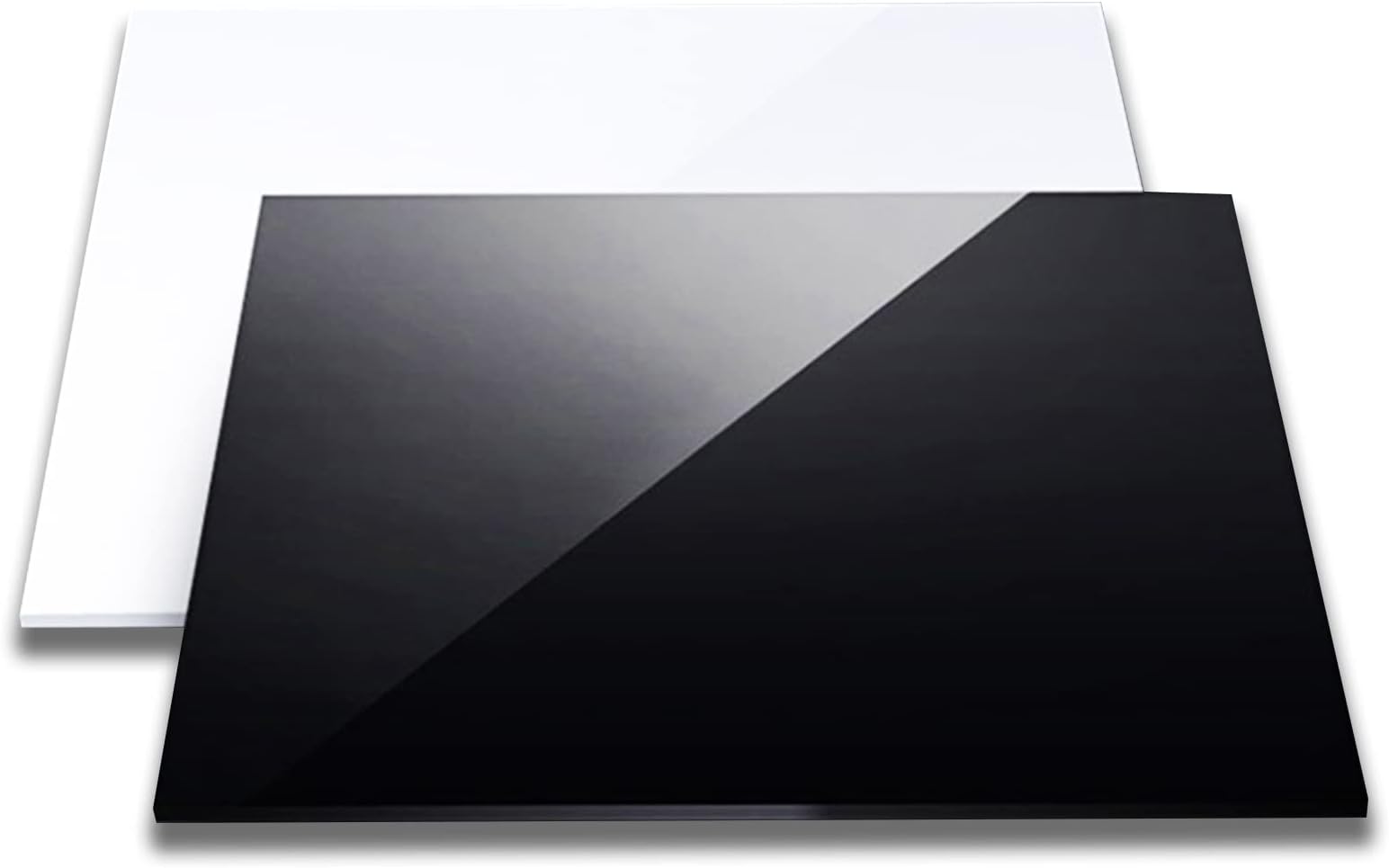 BEIYANG Acrylic Reflective Display Board for Product Photography, White & Black 12 x 12 Inch Reflector Boards for Product Table Top Photo Shooting, Reflection Photography Background Prop