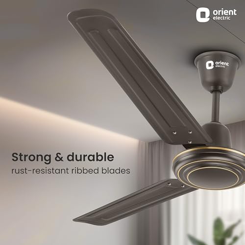Image of Orient Electric Apex-FX HS 1200mm Ceiling Fan for Home| BEE 1 Star Rated Energy Efficient Fan| Rust Resistant | Strong and Powerful Motor | 2 Years Warranty by Orient | Smoke Brown - Pack of 1