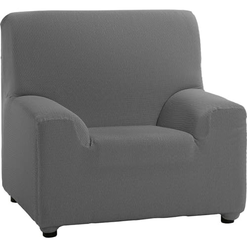 Funda sofá elástica gris de 1 plaza para proteger tu sillón de 70 a 110cm 2