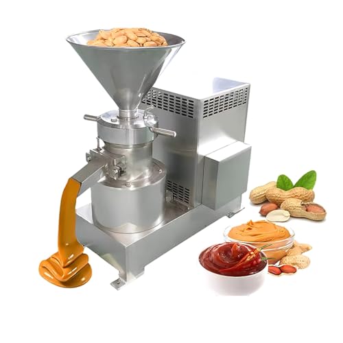 Molinillo de almendras resistente, fabricante comercial de mantequilla de nueces para pasta de almendras y mantequillas de semillas, perfecto para instalaciones de producción de alimentos y negocios