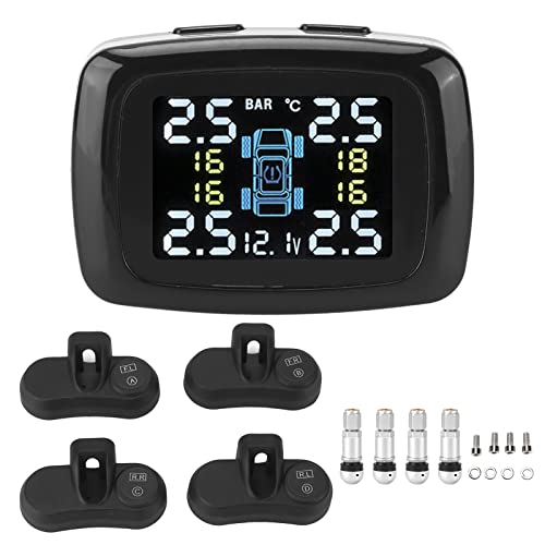 Sistema de monitoreo de presión de neumáticos, 12-24V ABS Smart TPMS Encendedor de cigarrillos...