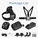 Action Camera Accessories Kit - 5-in-1 Set for GoPro Hero Compatible with All Models Head Strap, Chest Harness, Backpack Clip, 360° Wrist Strap, Storage Bag