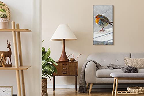 Horloge murale art moderne oiseaux abstraits toile de qualité