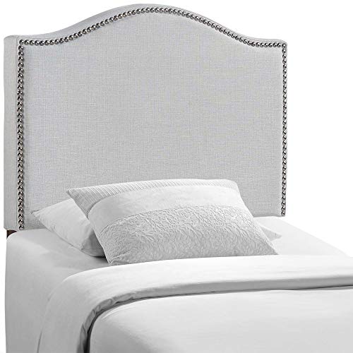 Ergode Captivating Curl Twin Headboard - Elegant Linen, Nail Button