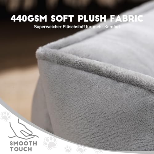 Snocyo Hundebett Kleine Hunde, Katzenbett Flauschig und Kuschelig, Waschbar und Super Weiches Hundesofa Hundekissen, Gepolstert Hundematte, Grau, 55×45×16cm