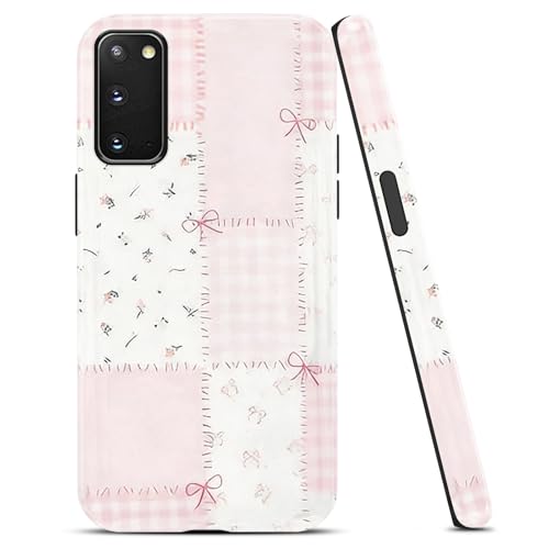 Coque Samsung S20 FE antichoc design nœud rose patchwork