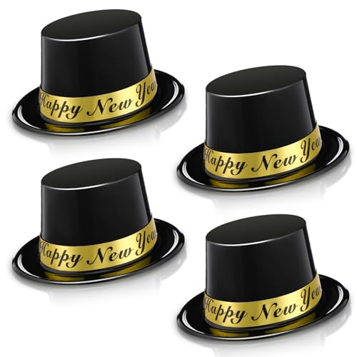 Chapeau plastique Nouvel An chic et léger pour accessoiriser votre costume de réveillon (lot de 4)