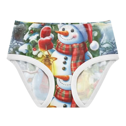 Cotton Toddler Underwear Floral Cute Snowman Santa Winter Girl Panties Cute Fun Print Briefs Kids Undies 2t