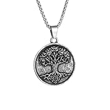 Collar para mujer, colgante retro nórdico del árbol de la vida, medalla del árbol del mundo, collar para hombres y mujeres, amuleto de buena suerte, regalo de joyería