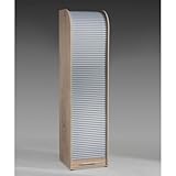 Rolloschrank 759 Eiche sägerau/Silber Aktenschrank Büroschrank Rolladenschrank