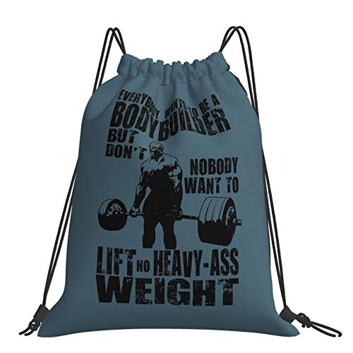 Everybody Wants To Be A Bodybuilder (Ronnie Coleman) Drawstring Backpack Gym String Bag Waterproof Cinch Sport Sack Lightweight Beach Yoga Shopping For Women Girls Men Boys Adult Outdoor Everybody Wants To Be A Bodybuilder (Ronnie Coleman) Drawstring Backpack Gym String Bag Waterproof Cinch Sport Sack Lightweight Beach Yoga Shopping For Women Girls Men Boys Adult Outdoor