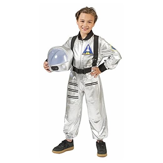 Tobias Costume d'astronaute pour enfant – argent – Costume de pilote spatial pour garçon ou fille - Carnaval ou fête à thème - argent -