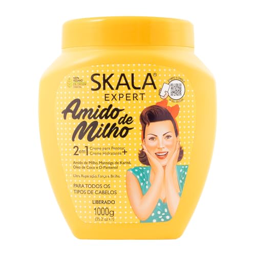 -SKALA EXPERT- Mascarilla/Acondicionador/Crema de Peinado "AMIDO" -1000ml- 100% Vegano - Fortalece y da brillo al cabello. - Reconstruye la fibra capilar