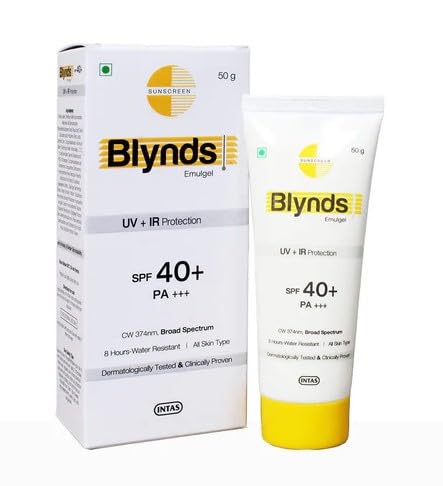 Image of Blynds Emulgel Sunscreen SPF 40+ PA+++ UV+IR Protection & Water-Resistant For All Skin Types pack of 1