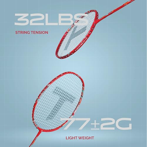 Image of TANSO Lightbearer Full Graphite Ultra Light Weight Carbon Fibre Strung Badminton Racket (32 Lbs Tension, 675 mm Long, 77 Grams, Strung with Premium Strings and Full Racquet Cover)