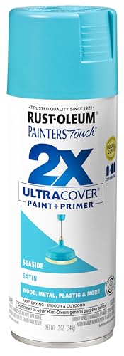 Rust-Oleum 334095 Painter's Touch 2X Ultra Cover Spray Paint, 12 oz, Satin Seaside