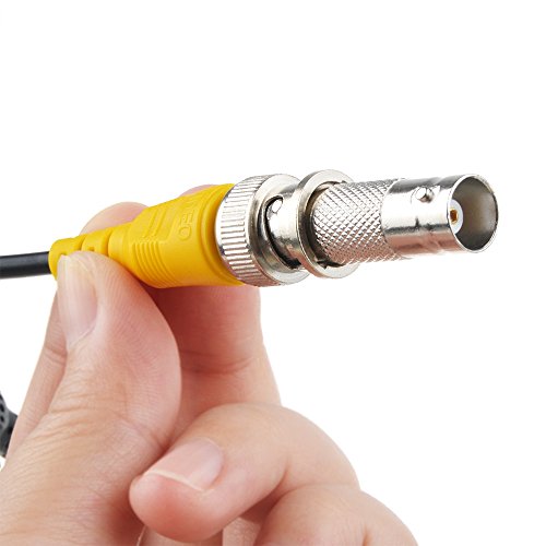 Flashmen 2-Pack 25Ft Hd Video Power Security Camera Cables Pre-Made All-In-One Extension Wire Cord With Bnc Connectors For Cctv Security Camera Black #TOP2