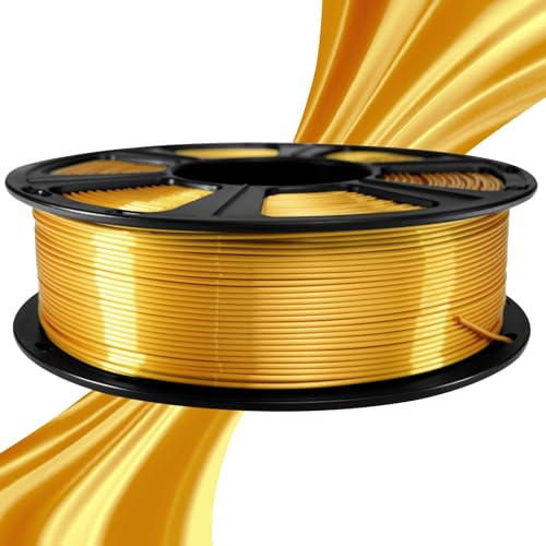 Image of GEEETECH 2KG Silk Gold PLA Filament 1.75mm, 3D Printer Shiny Silk Filament,1kg Spool (2.2lbs), Dimensional Accuracy + /- 0.02mm, Fit Most FDM Printer (Silk Gold)