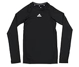 adidas Youth Boys Core Compression Long Sleeve Shirt, Black