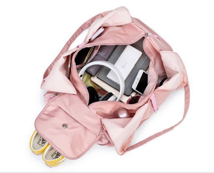 Image of BANQLYN Women Nylon Dry Wet Sport Bags Multifunction Fitness Training Yoga Duffle Bag with Shoe Compartment Fitness Bag (Pink)
