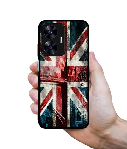 Image of London Flag Wallpaper Design Premium 2D Printed Metal Back Case Cover for Realme C55 4G / Narzo N55 4G