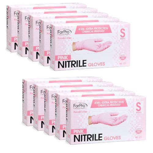 Image of ForPro Disposable Nitrile Gloves, Chemical Resistant, Powder-Free, Latex-Free, Non-Sterile, Food Safe, 4 Mil