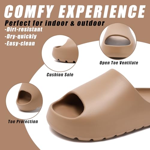 Image of Cloud Slides for Women,EVA Soft House Slippers Unisex,Open Toe Thick Sole Shower Shoes,Mens Slides Indoor & Outdoor